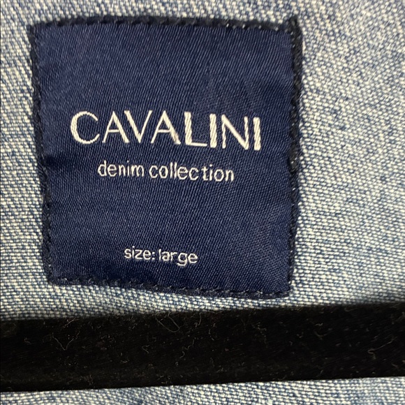 Cavalini Distressed Light Blue Denim Jacket - Picture 2 of 7